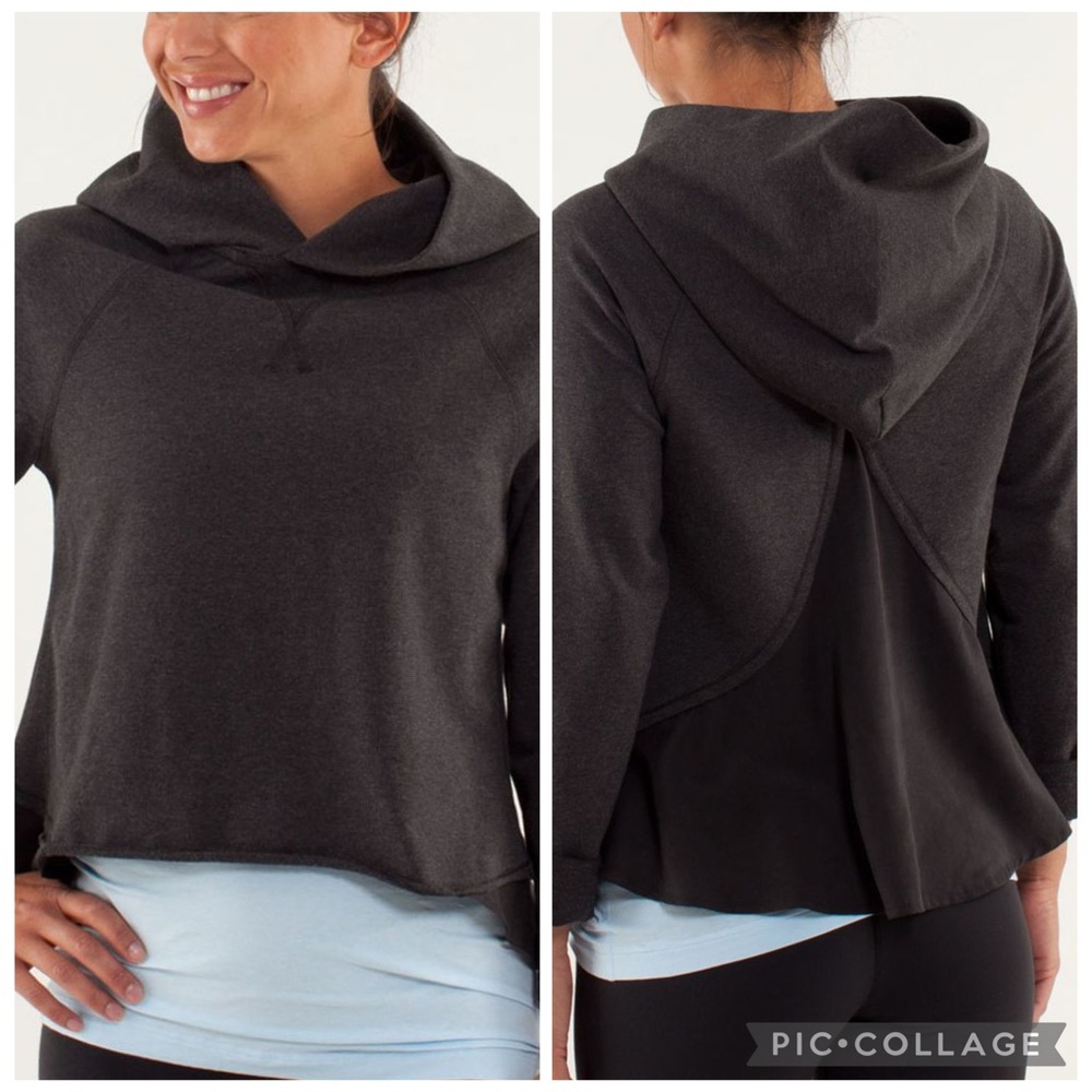 Lululemon Pull Me Over Gray Sweatshirt Hoodie Size 8